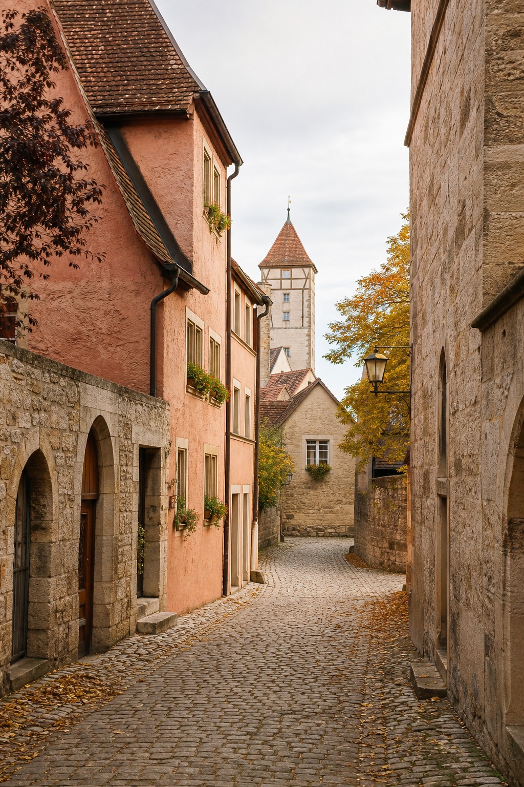 Historische Gasse in einer fränkischen Steinstadt